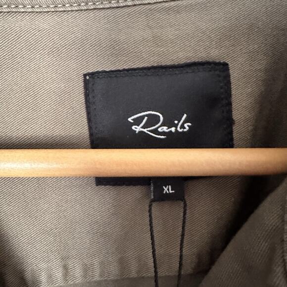 Rails Kerouac Shirt Jacket olive green button front XL XLARGE Unisex New $168 - Picture 4 of 12